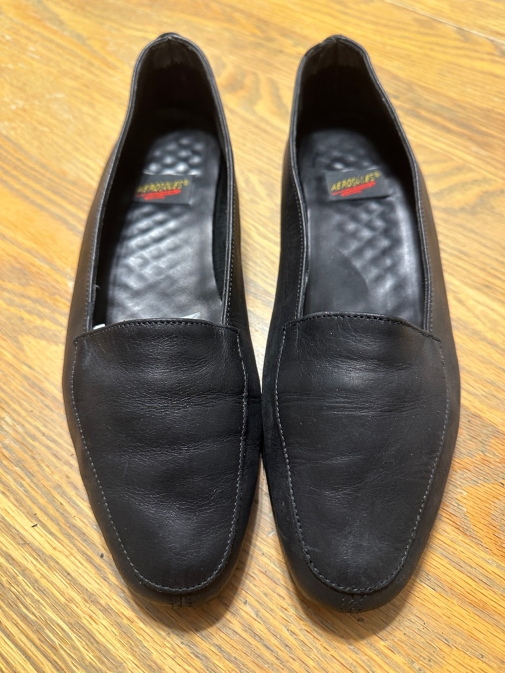 Aerosoles Women’s Super Soft Black Leather Loafers Sz 9
